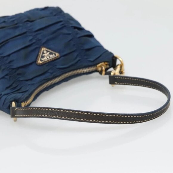 PRADA Accessory Pouch Nylon Blue Gold Auth 139522 - Picture 8 of 16
